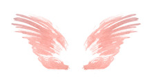 Abstract Pink Watercolor Wings In Vintage Nostalgic Colors