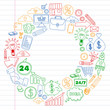 © helen_f - Business and finance online education vector pattern. Start up and innovations