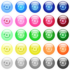 Canvas Print - Euro pay back icons in color glossy buttons