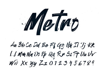 vector illustration handdrawn calligraphy brush script. modern handmade style typography