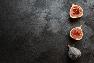 figs ripe juicy fruit slices serving size organic healthy ething natural product portion top view place for text copy space keto or paleo diet raw