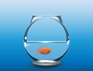 vector illustration of fishbowl showing water scarcity