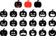 © sulca - Jack O Lantern Halloween Pumpkin Vector Set wit Face Expressions
