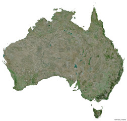 Australia on white. Satellite