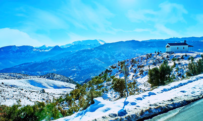 Poster - The snowy slopes of Pindus mountains, Greece