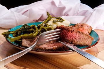 Canvas Print - Steak Mashed Potatoes Broccolini