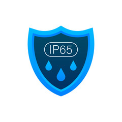 Canvas Print - IP65 protection standard icon. Safety badge protection icon. Vector stock illustration.