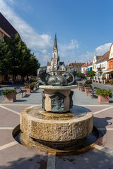 Wall Mural - Fountain on the main square of Koszeg, Hungary