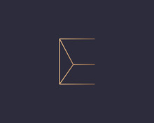 Abstract Gradient Linear Monogram Letter E Logo Icon Design Modern Minimal Style Illustration. Premium Alphabet Vector Line Emblem Sign Symbol Mark Logotype