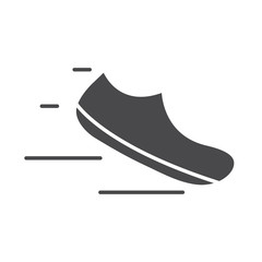 Canvas Print - running speed sport shoe wear accessory silhouette icon design