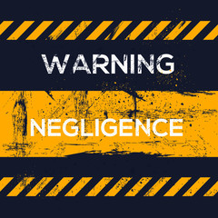 warning sign (negligence), vector illustration.