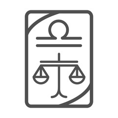 zodiac libra esoteric tarot prediction card line style icon