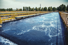 Wastewater Treatment Plant. Reservoir For Purification Of Sewage.