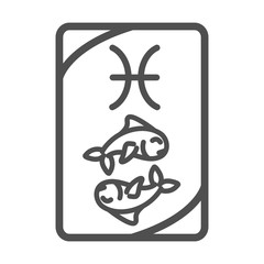 zodiac pisces esoteric tarot prediction card line style icon