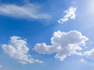 Wall Mural - Beautiful blue Sky  White clouds  Panoramic scene view Cloudy - nature background