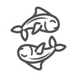 © Stockgiu - fishes marine life over white background line style icon