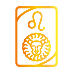 zodiac leo esoteric tarot prediction card gradient style icon
