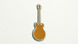 GUITAR 3D drawing icon - 3D illustration for background and acoustic