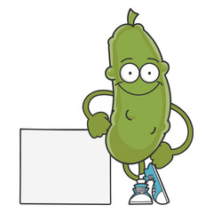 Wall Mural - happy smiling dill pickle cartoon character