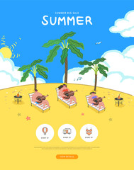 summer shopping event illustration. Banner
