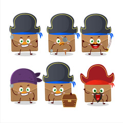 Sticker - Cartoon character of brown suitcase with various pirates emoticons