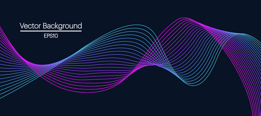 Abstract spectrum wave on the black background. Artistic hi-tech layout for covers, invitations, posters, leaflets, flyers, portfolio, web pages, wallpaper. EPS10 image