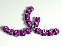 Textured Background Curved Crossword Of Cubic Dice Letters - 3D Illustration For Abstract And Design