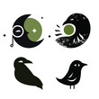 Logo corbeau lune