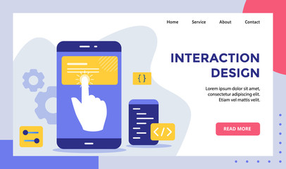 Wall Mural - interaction design finger touchscreen smarphone campaign for web website home homepage landing page 