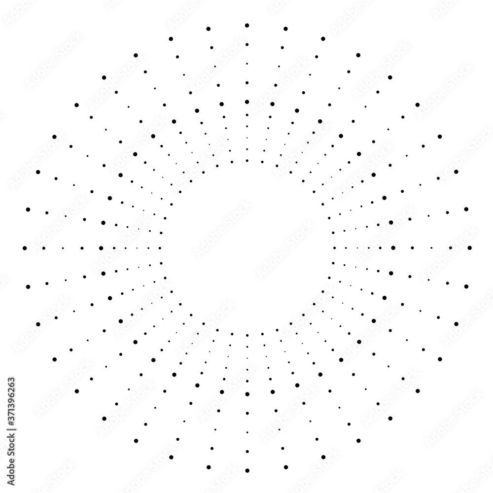 Halftone dots in circle form. round logo . vector dotted frame . design element