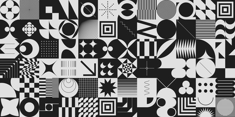 Wall Mural - monochrome abstract vector pattern design
