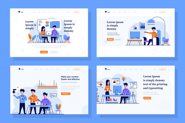  Landing Page vector Illustration flat and outline design style, tv show, news, watch TV, relax, vloging, content creator, youtuber, images, designer