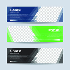 Wall Mural - business banner design web template. collection of horizontal ad banners. vector eps 10