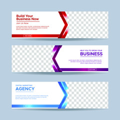 Wall Mural - business banner design web template. collection of horizontal ad banners. vector eps 10