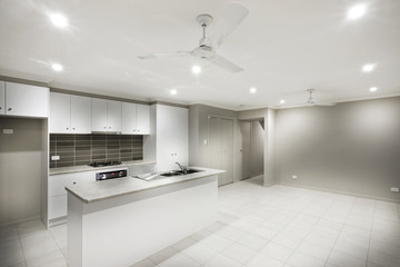  Interior shot of a bright modern kitchen