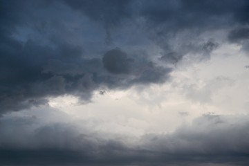 Wall Mural - Dramatic gray clouds in the sky. Gray and white cloudy sky