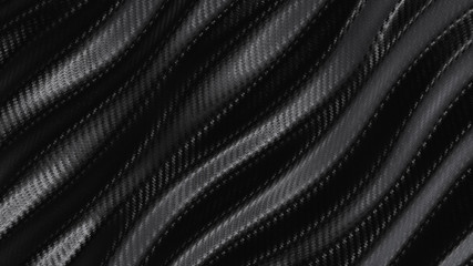 Sticker - Wave carbon texture pattern background. Dark with lighting. 3D rendering