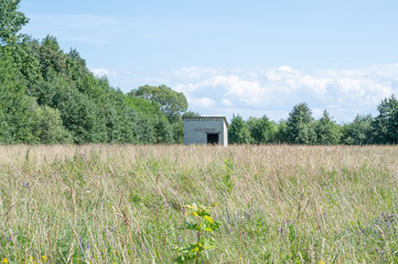 Canvas Print - old barn in the field