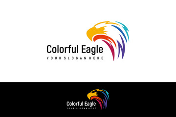 Wall Mural - abstract eagle colorful logo icon