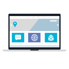 mockup, b, concept website, development in laptop vector illustration design
