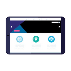 mockup, concept website development in tablet device vector illustration design