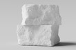 © vpanteon - Breakaway two pieces of a white stone. Rough stone texture for product display, identity and packaging showcase. 3d rendering