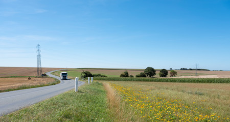 Poster - flowers for organic farming in rural landscape of northern france