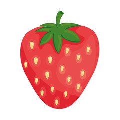 Poster - fresh strawberry fruit in white background vector illustration design