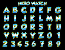 Hero Watch cartoon alphabet 3d illustration
