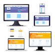 © Gstudio - mockup responsive web, concept website development in devices electronics vector illustration design