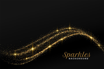 Wall Mural - golden sparkles flowing in wave background design