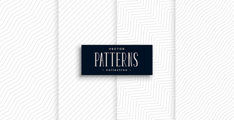 Sticker - elegant white lines classic pattern set of four