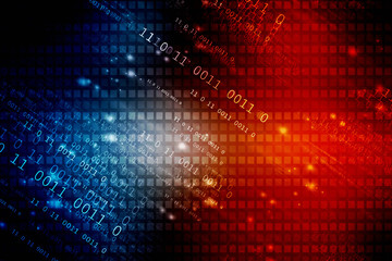 2d illustration abstract digital binary data on computer screen