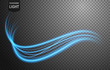© Rendix Alextian - Abstract blue wavy line of light with a transparent background, isolated and easy to edit. Vector Illustration